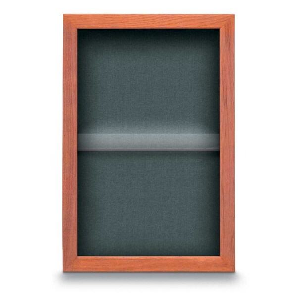 Indoor Enclosed Combo Board, 48"x36", Black Frame/Green & Burgundy